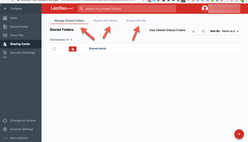 LastPass Secure Sharing