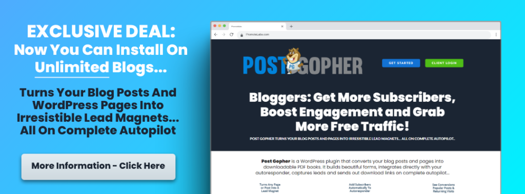 PostGopher Unlimited Installs - Click Here